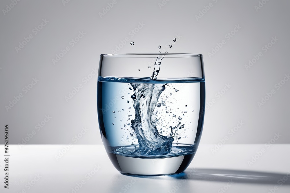 water splash in glass on white background water splash in glass on white background
