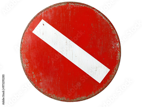 Vintage No Entry Red Sign -  Road Sign Warning -  Traffic Safety Symbol photo