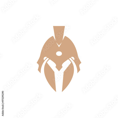 spartan helmet elegant logo design template