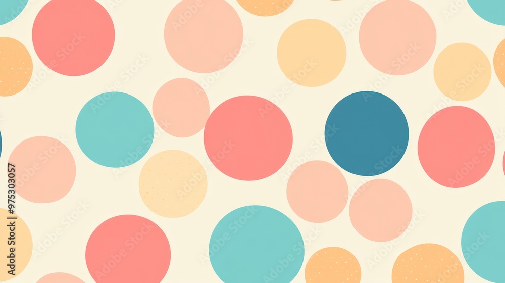 Abstract background with colorful circles on a cream background. Abstract background with colorful circles on a cream background.