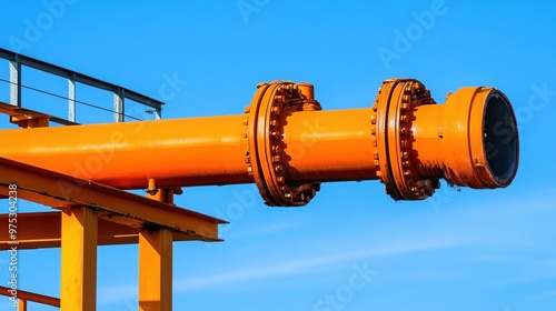 Data Pipeline in Vibrant Orange Color, Flow of Digital Information and Data Streams, Abstract Technology Concept with Network Connections, Automation, and Data Transfer Visualization.