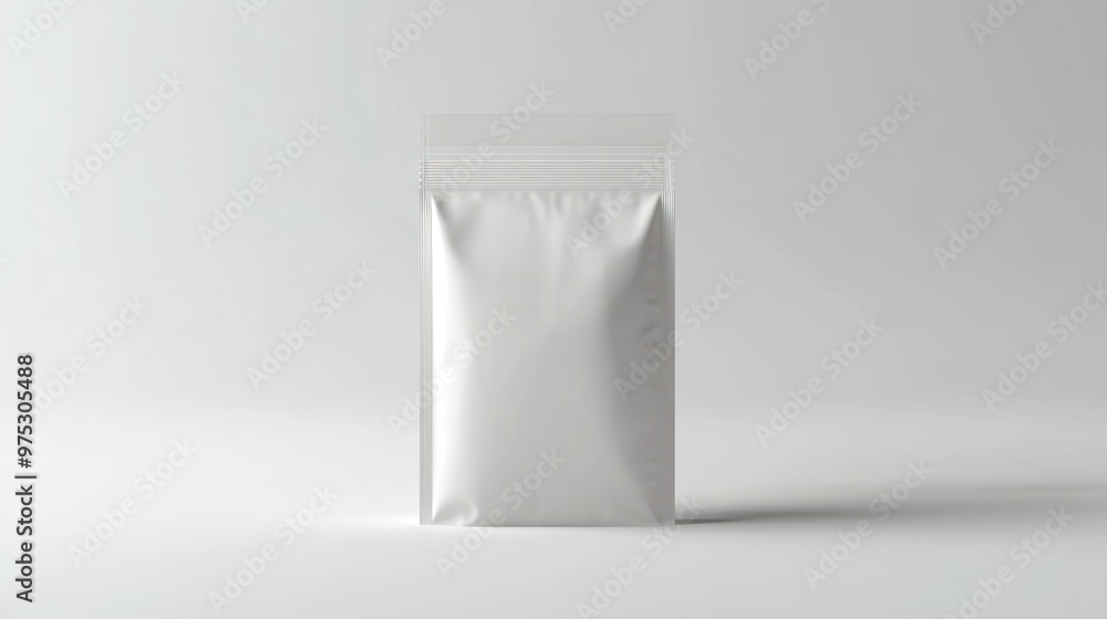 Blank white stand-up pouch bag with zipper. Blank white stand-up pouch bag with zipper.