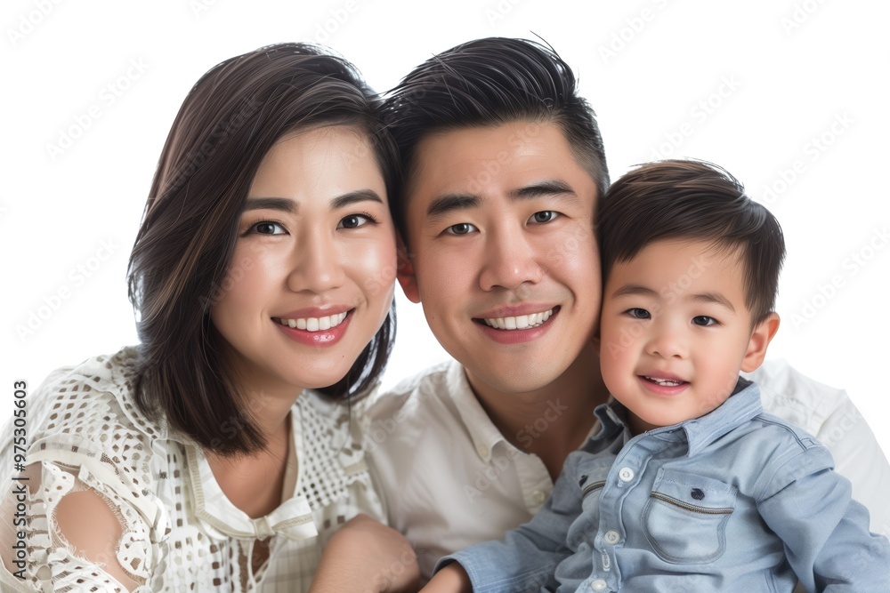 Asian family studio photo with copy space Asian family studio photo with copy space