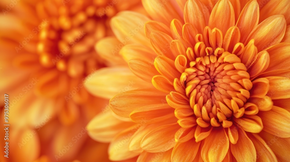 Close-up of a bright orange flower with delicate petals. Close-up of a bright orange flower with delicate petals.