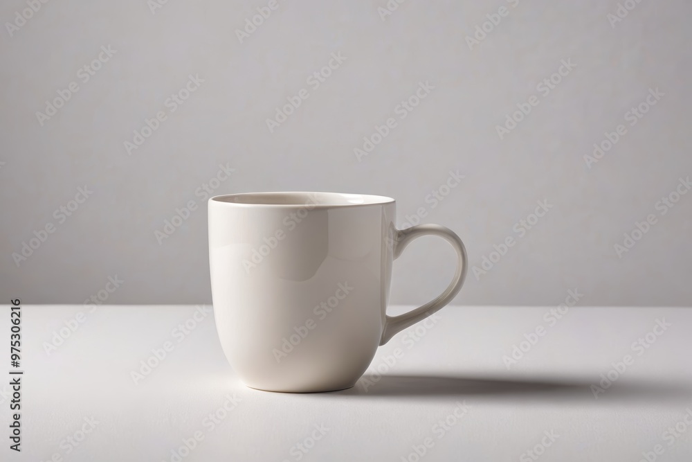 Fototapeta premium a white coffee cup on a white table 