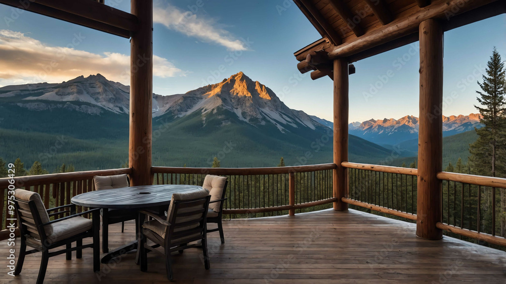 Mountain resort cabin with a large deck and panoramic views Mountain resort cabin with a large deck and panoramic views