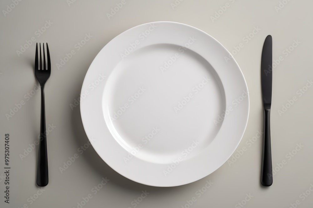 a white plate with a fork and knife a white plate with a fork and knife