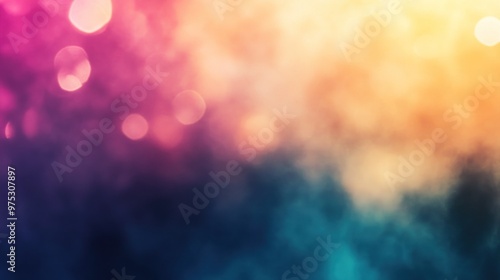 Abstract blurred background with vibrant colors and bokeh lights.