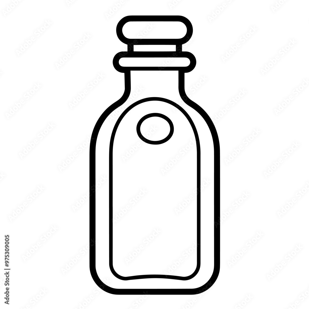 Sleek bottle outline icon in vector format for versatile designs. Sleek bottle outline icon in vector format for versatile designs.