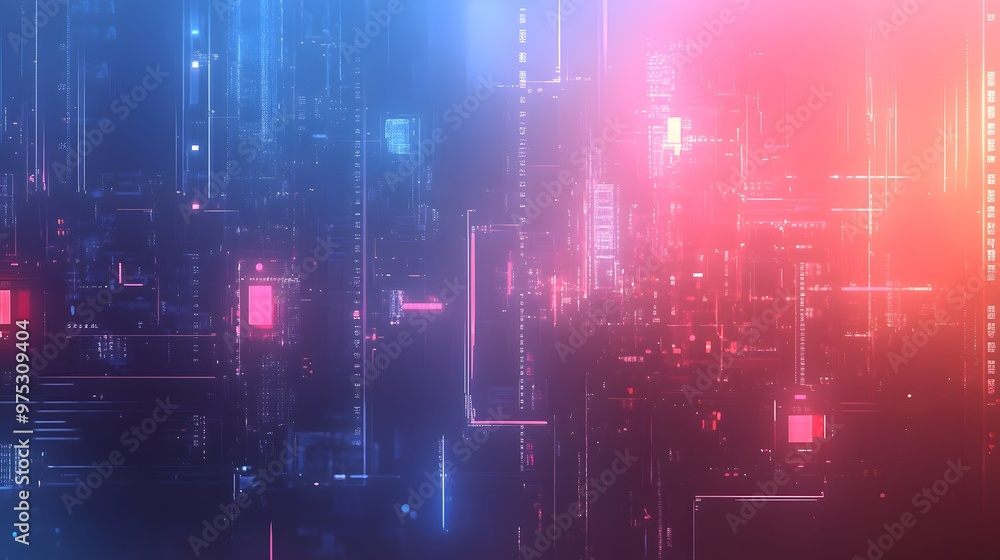 Obraz premium Tech details softly integrated into a muted gradient backdrop