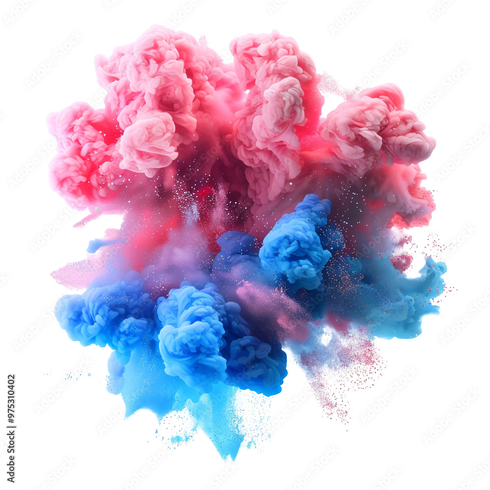Fototapeta premium Abstract Ink Swirl with Vibrant Pink and Blue Colors