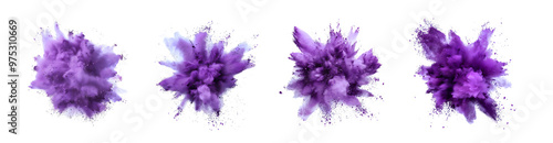 Pack of Abstract Purple Explosion isolated on transparent background