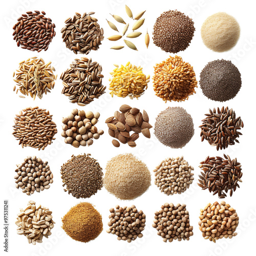 Collection of Various Grains and Seeds photo