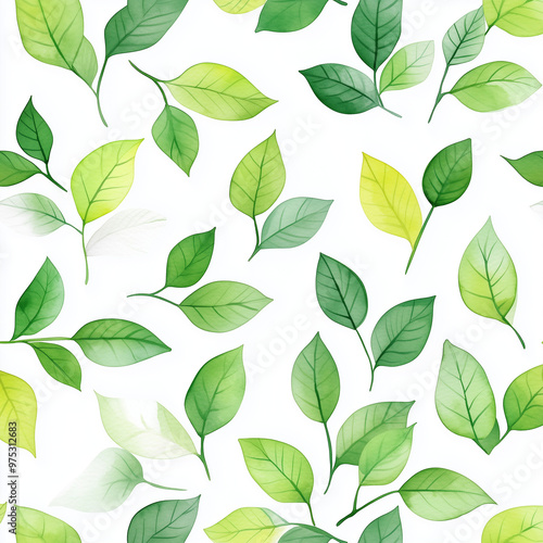 Cascading Leaf Pattern: Lush Green Background Vector Illustration