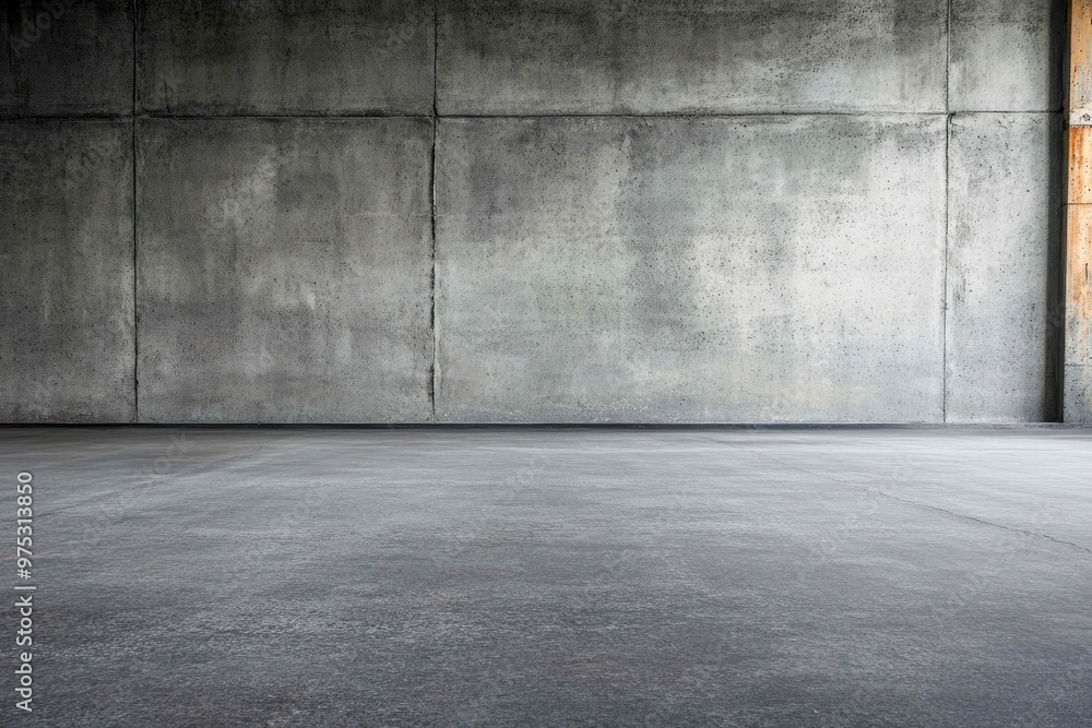 Exposed Concrete Wall with Asphalt Floor Background Dark Empty Industrial Garage, ai Exposed Concrete Wall with Asphalt Floor Background Dark Empty Industrial Garage, ai