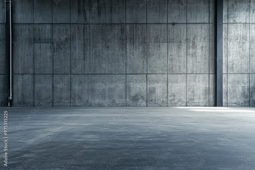Exposed Concrete Wall with Asphalt Floor Background Dark Empty Industrial Garage, ai Exposed Concrete Wall with Asphalt Floor Background Dark Empty Industrial Garage, ai