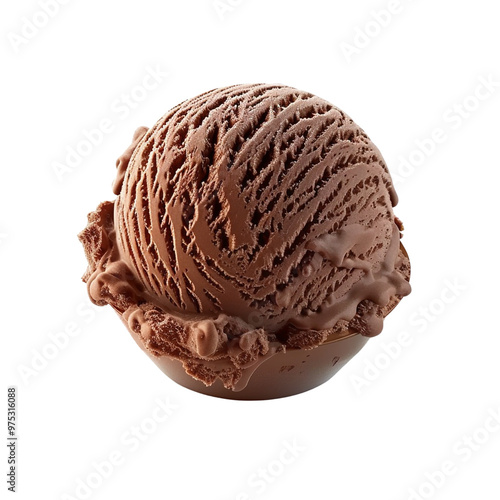 Close-up of a Delicious Chocolate Ice Cream Scoop