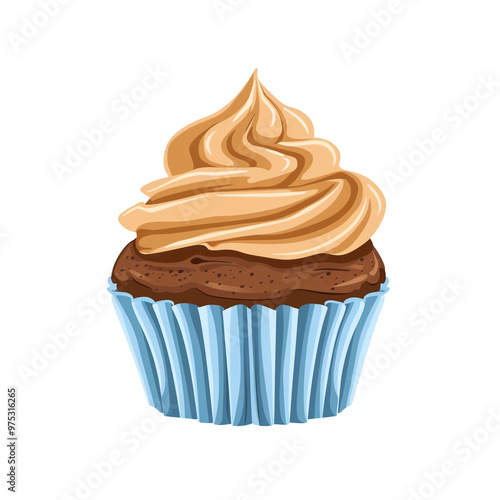 Delicious Cupcake with Creamy Topping