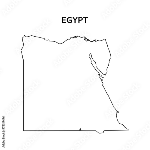 egypt outline map. Abstract design, vector illustration. 