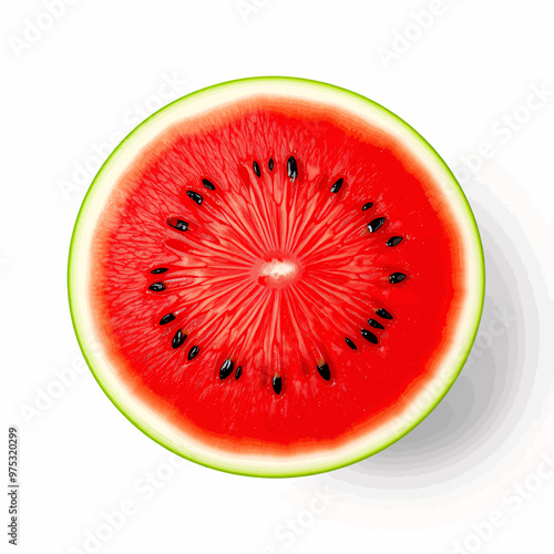 Watermelon Slice with Seeds Close-up