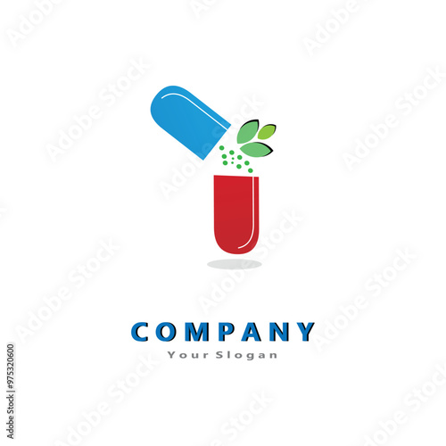 cepsule logo dewsign .pharmacy logo.idea ,leaf photo