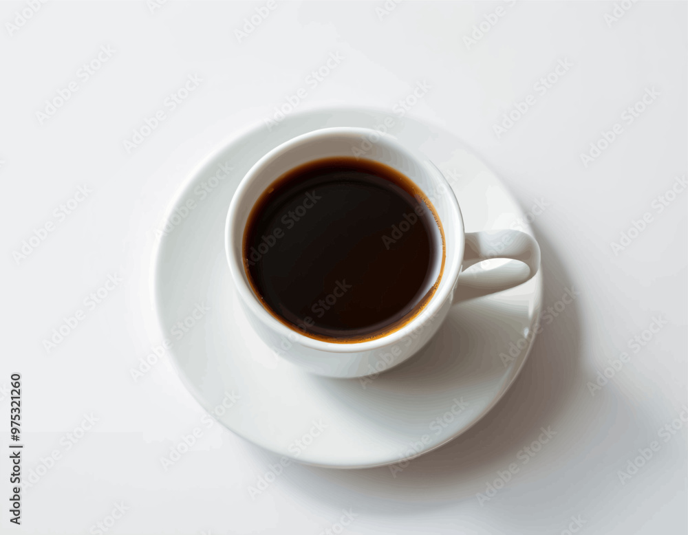 Top View of Coffee Cup on White Background Top View of Coffee Cup on White Background