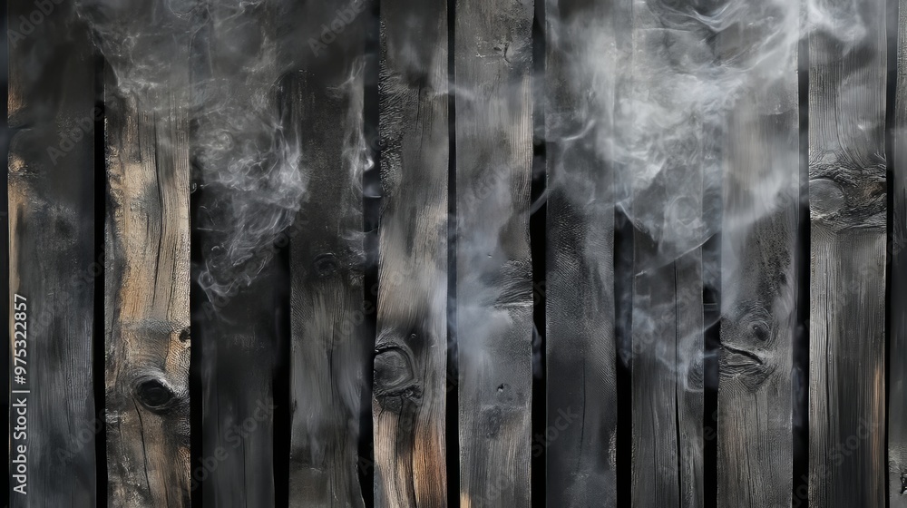Processed collage of smoking wood planks surface texture. Background for banner backdrop or texture for 3D mapping Processed collage of smoking wood planks surface texture. Background for banner backdrop or texture for 3D mapping