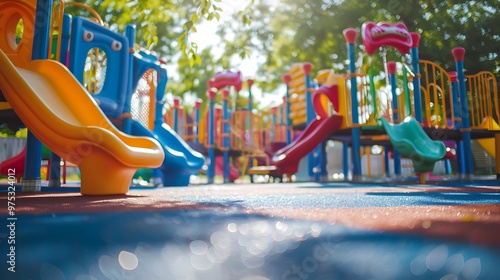 Wallpaper Mural Playground equipment in kindergarten on sunny day Torontodigital.ca