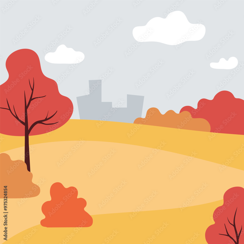 Autumn city park vector illustration Autumn city park vector illustration