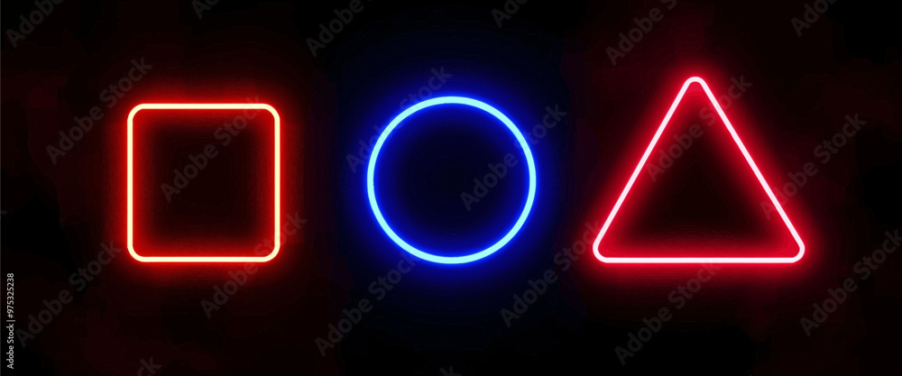 Neon Shapes in Red and Blue  

