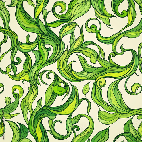 Creeping Vine Pattern Background Vector Illustration: Nature Meets Art in Digital Form