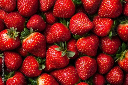 Texture of sweet fresh strawberries as background, closeup , ai