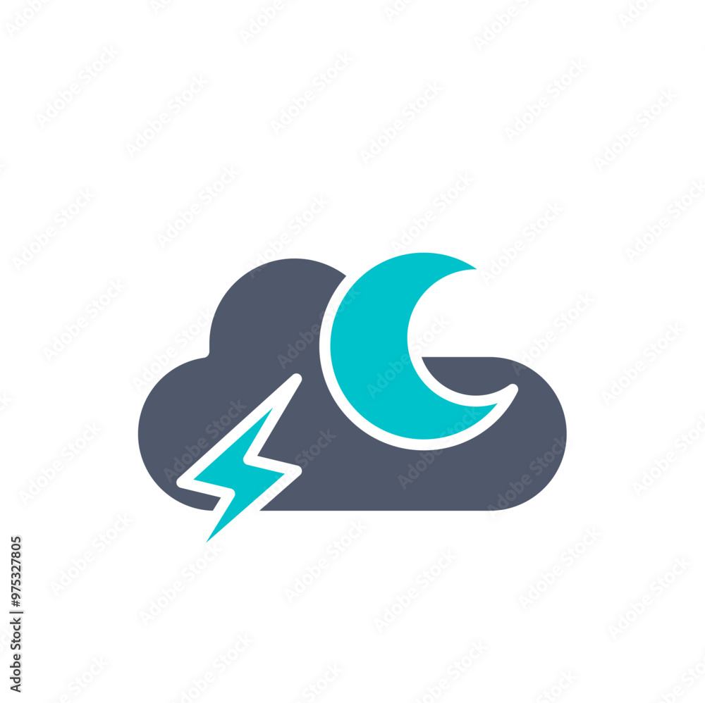 Fototapeta premium night cloud lighning 