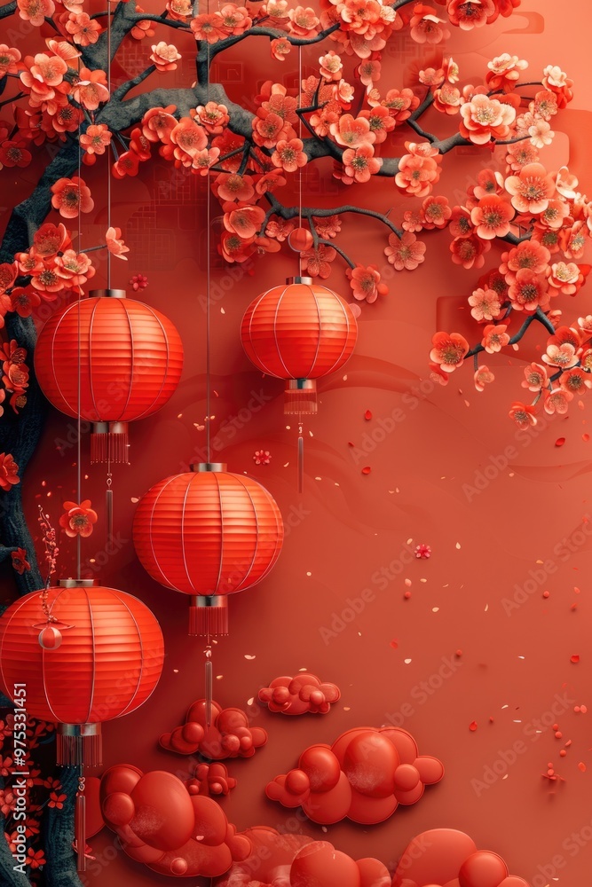 Fototapeta premium Chinese New Year Illustration Background