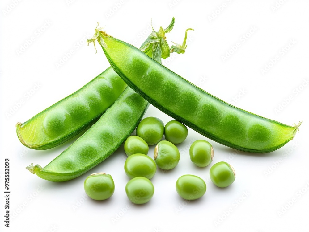 Fresh Green Pea Pod with Beans Fresh Green Pea Pod with Beans