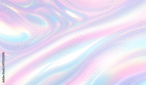 Holographic background seamless trendy iridescent light foil texture. Soft holographic pastel unicorn marble background pattern. Modern pearlescent blurry abstract swirl illustration. 