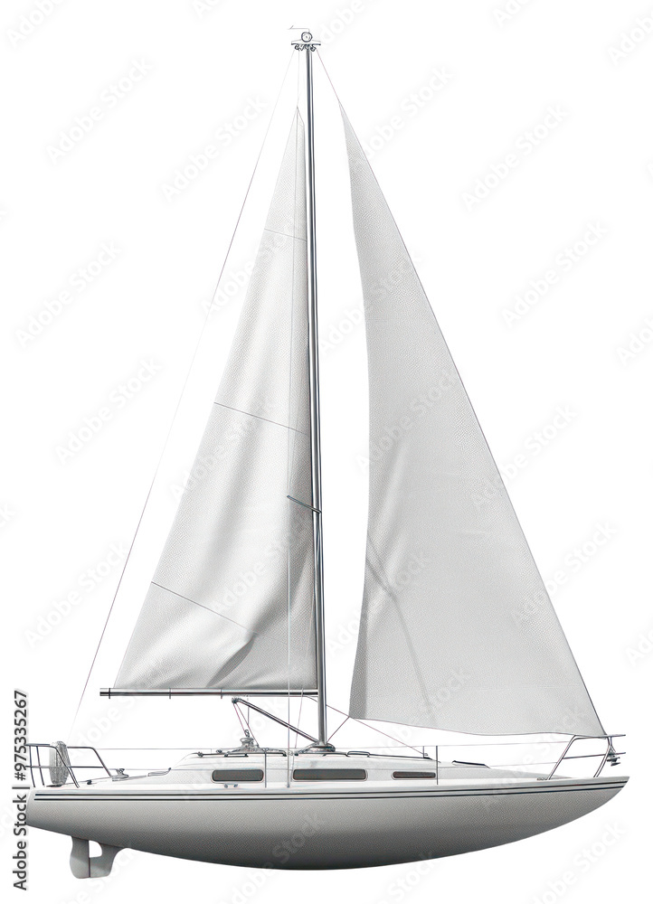 PNG Elegant sailboat on white background PNG Elegant sailboat on white background