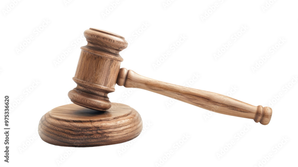 A wooden judge gavel on transparent background A wooden judge gavel on transparent background