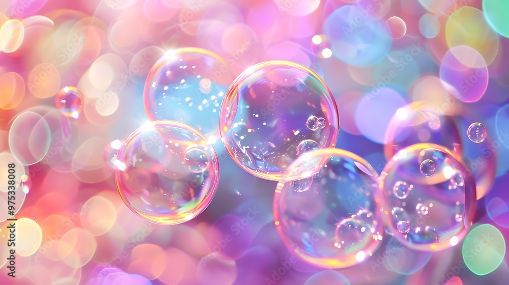 Soap bubbles isolated on colorful background Soap bubbles isolated on colorful background