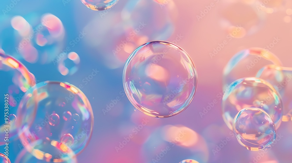 Soap bubbles isolated on colorful background Soap bubbles isolated on colorful background