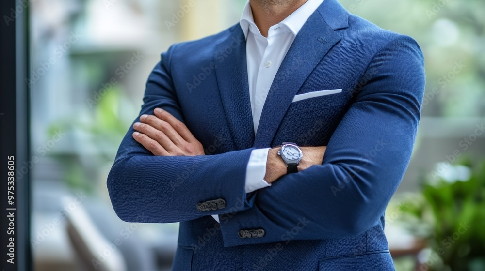 Confident Businessman in Blue Suit: A Portrait of Success Confident Businessman in Blue Suit: A Portrait of Success