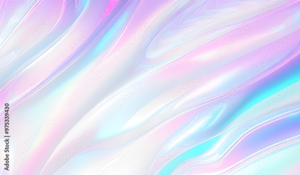 Holographic background seamless trendy iridescent light foil texture. Soft holographic pastel unicorn marble background pattern. Modern pearlescent blurry abstract swirl illustration.
Holographic background seamless trendy iridescent light foil texture. Soft holographic pastel unicorn marble background pattern. Modern pearlescent blurry abstract swirl illustration.