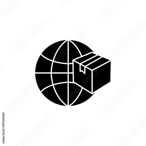 world wide delivery package icon vector illustration