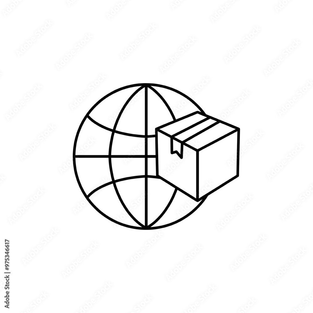 world wide delivery package icon vector illustration world wide delivery package icon vector illustration