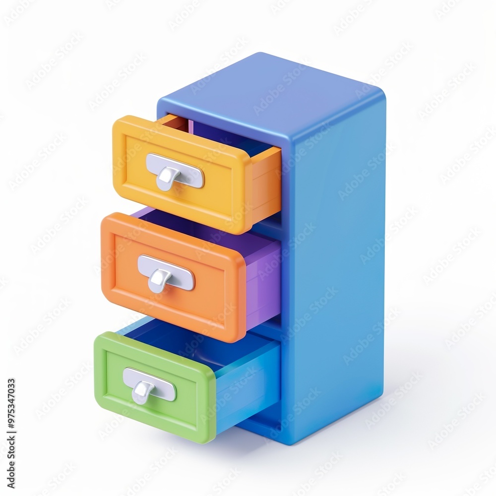 File cabinet, 3D Rendering isolated on a white background File cabinet, 3D Rendering isolated on a white background