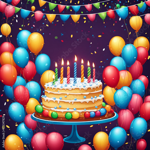 Birthday or anniversary celebration background 