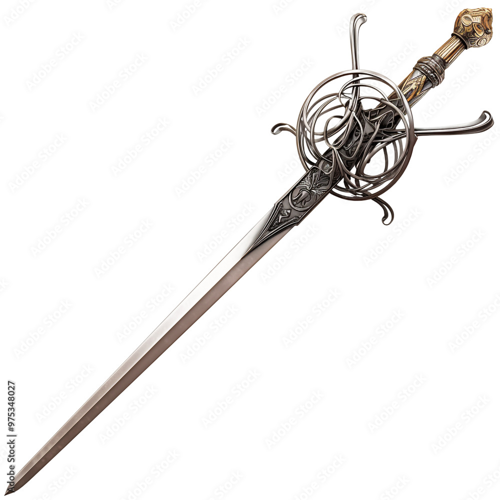 Ornate Medieval Sword with Elaborate Design Ornate Medieval Sword with Elaborate Design