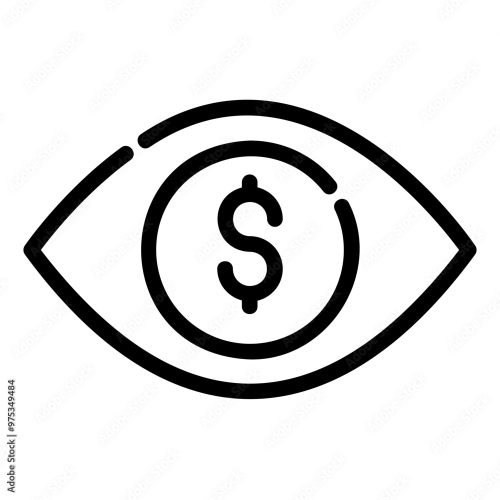 money vision Line Icon money vision Line Icon