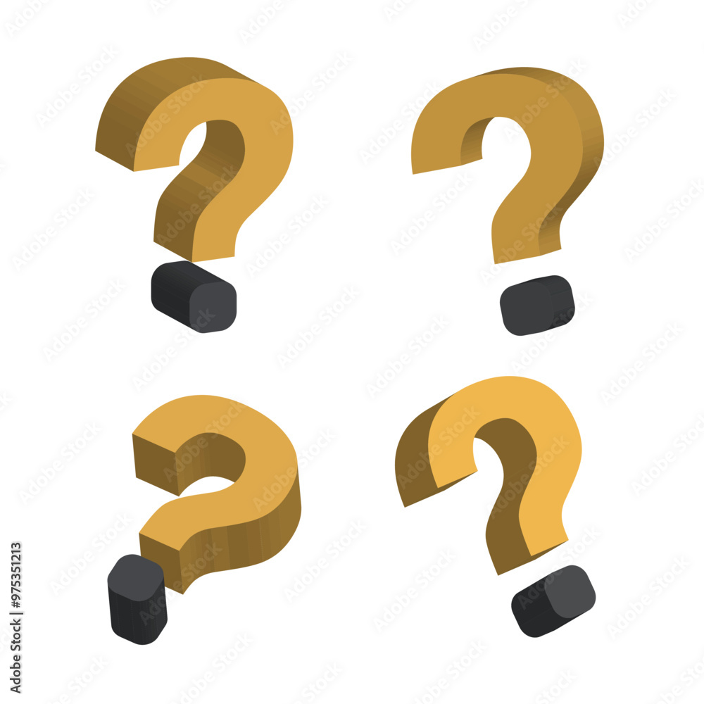 3d question mark realistic vector concept 3d question mark realistic vector concept