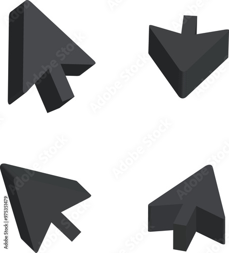 3d arrows realistic vector concept illustration